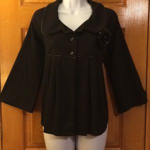 NWOT Cute Swing Jacket with Rose Pin